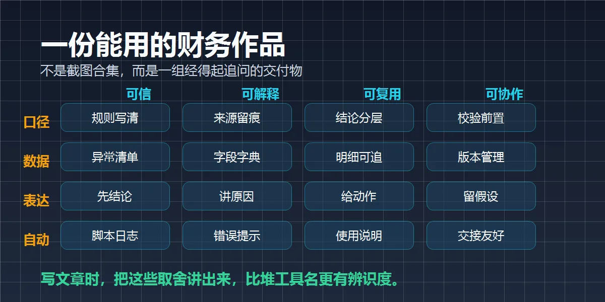 一份能用的财务作品矩阵图